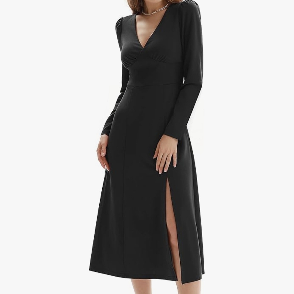 Elegant Black Long Sleeve Dress